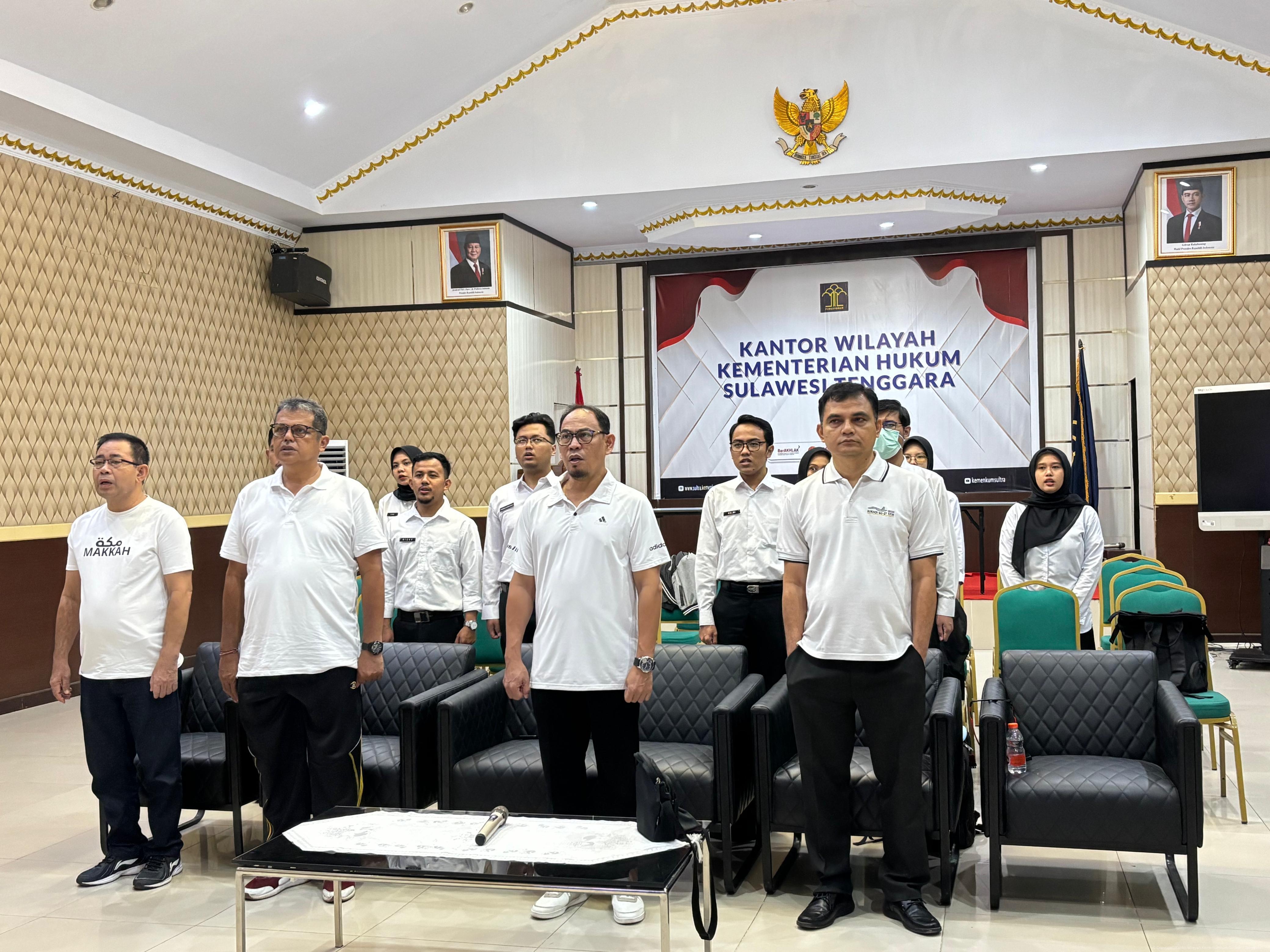 Peringati 80 Tahun Pengayoman, Kanwil Kemenkum Sultra Ikuti Pembukaan Secara Virtual